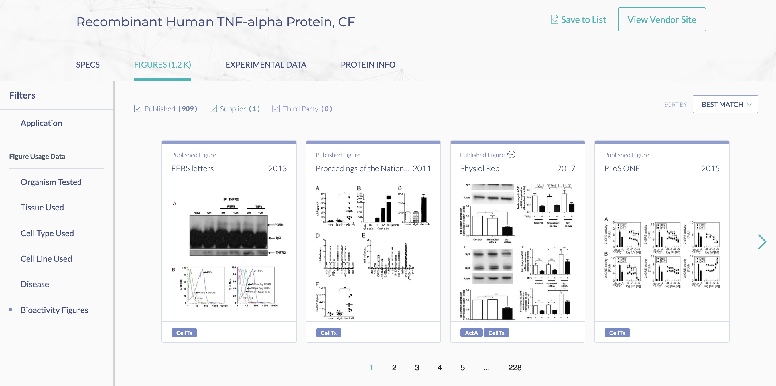 Bioactivity Filter Screenshot